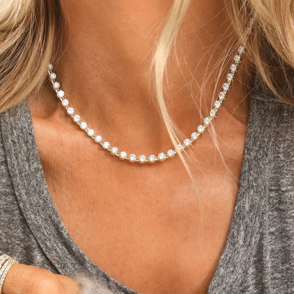 Melinda Maria She’s An Icon 16” GOLD Tennis Necklace new in box gift wrapped - Picture 8 of 9